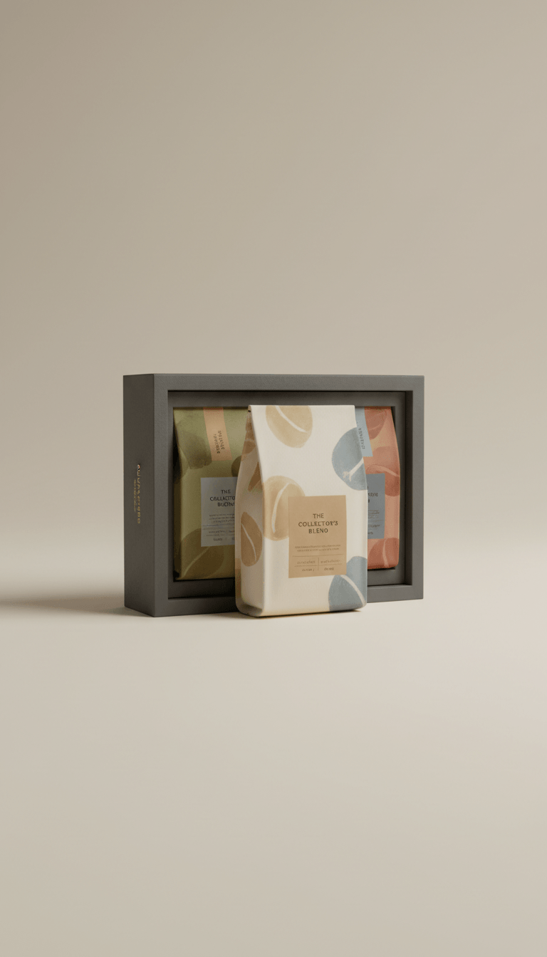 Curator’s Reserve Sampler Set featuring a stylish box with assorted coffee bags.